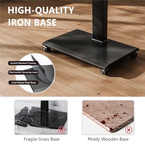FITUEYES Rolling TV Stand with 40° Swivel, 32"-75" TV Compatibility, Black - Basic