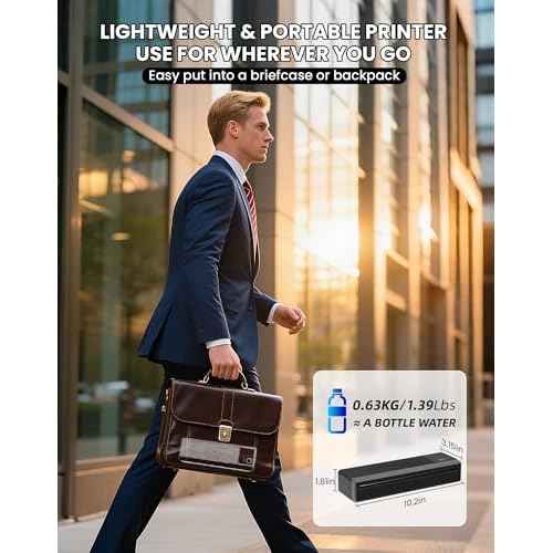 vretti P83 Portable Printers Wireless for Travel, A4 Portable Thermal Printer, Mobile Inkless Printer Compatible with Phone & Laptop, Supports 8.5 x 11 US Letter for Car School Office Home Use, Black