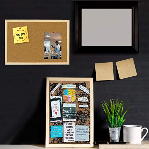 OWLKELA Cork Board 14.6x11 Inches with Wooden Frame - Memo Bulletin Board for Home & Office
