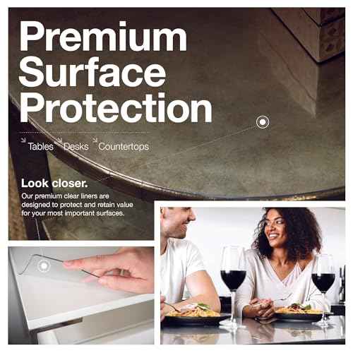 Clear Table Protector, USA Made, Safe, 20 x 34 Inch, 2mm Thick Ultra Smooth Vinyl, Plastic Clear Table Cover for Kids Table, Desk Pad Mat for Writing Desk