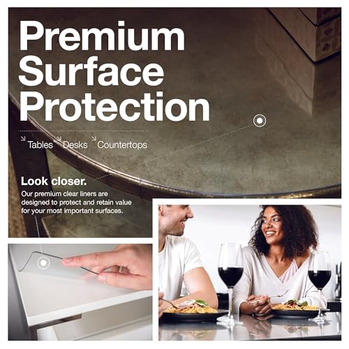 Clear Table Protector, USA Made, Safe, 22 x 54 Inch, 2mm Thick Ultra Smooth Vinyl, Clear Plastic Table Cover for Coffee Table, Table Cover Custom for Office Table