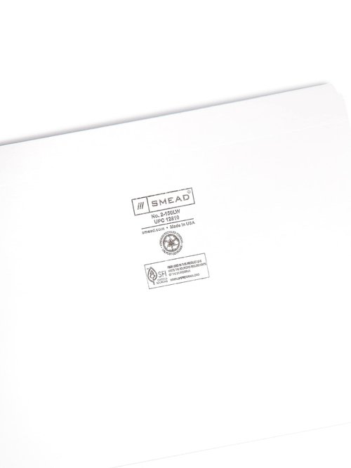 Smead File Folder, Reinforced Straight-Cut Tab, Letter Size, White, 100 per Box (12810)