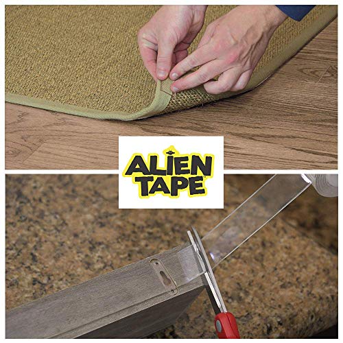 ALIEN TAPE Holiday Package Nano Double Sided Tape, Multipurpose Removable Adhesive Transparent Grip Mounting Tape Washable Strong Sticky Heavy Duty As Seen On TV 60 Feet