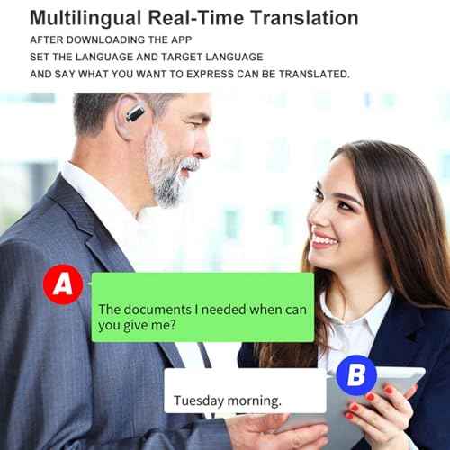 Real Time Language Translator Earbuds, AI Language Translator Earphone, Translation Earbuds 133 Languages for iOS Android, Music Playback, with LCD Screen (Silver)