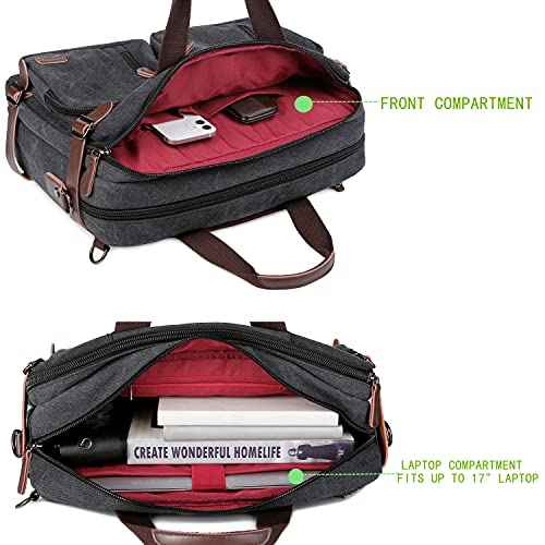 Baosha Convertible Briefcase Backpack 17 Inch Laptop Bag Case Business Briefcase HB-22