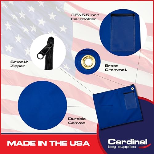 Interoffice Canvas Mailbag Royal Blue 14 x 11 - Secure Document Bag