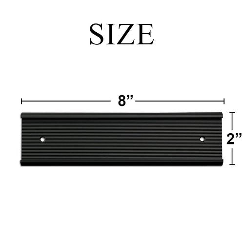 10 Pack Aluminum Name Plate Holders for Door or Wall, 2” x 8” Office Wall Mount Name Plate Holder with Textured Design and Double Sided Tape, for Office, Business, Meeting Room (Black)