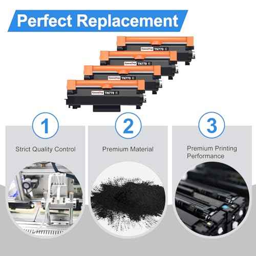 TN770 Toner Cartridge Black Super High Yield Replacement for Brother TN 770 TN-770 for Brother HL-L2370DW HL-L2370DWXL HL-L2370DWXLL MFC-L2750DW MFC-L2750DWXL MFC-L2750DWXL Printer (4 Pack)