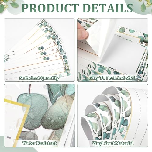 Hedeey Eucalyptus Nameplate Set - 48 Self-Adhesive Classroom Student Desk Tags
