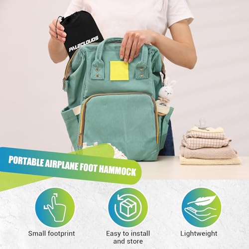 Foot Hammock for Plane Travel - Thickened Bamboo, Grey, Paleclouds