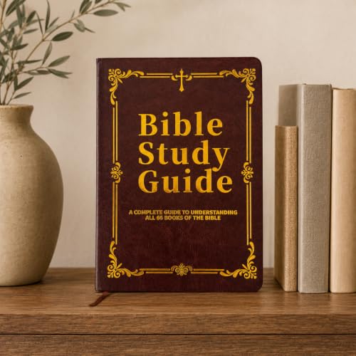 Large Print Bible Study Guide with Prayer Journal - Faux Leather Cover, 66 Pages for All 66 Books