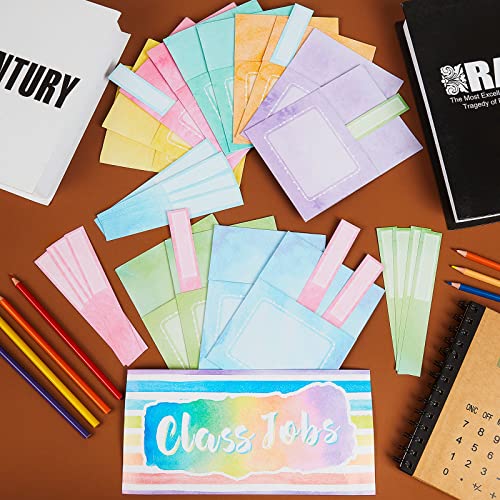 Watercolor Classroom Jobs Bulletin Board Set with 75 Pieces - Teacher Decor