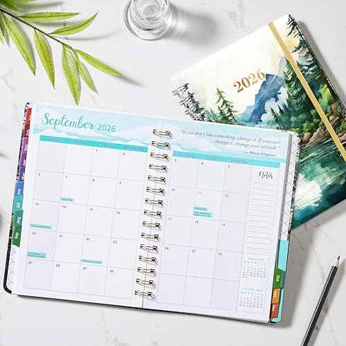 2026 Planner - 2026 Planner Weekly and Monthly, Jan 2026 - Dec 2026, 6.3¡± x 8.4¡±, 2026 Calendar Planner, Twin-Wire Binding, Inner Pocket, Colorful Monthly Tabs, Elastic Closure, Contacts, Holidays