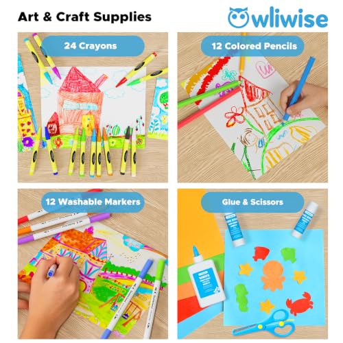 Owliwise Grade 1-5 School Supplies Kit, 87 Pieces Back to School Set for Kids
