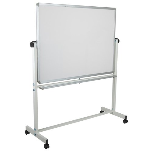 Flash Furniture HERCULES Series 45.25"W x 54.75"H Double-Sided Mobile White Board with Pen Tray