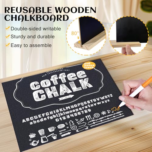 Small Chalkboard Sign 7.9 X 11.8 Inch Tabletop Chalkboard with Wooden Base Stand Double Sided Message Menu Chalk Board Stand Sign for Kitchen Wedding Bar Restaurant Party Decoration (1 Pack)