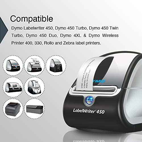 BETCKEY - Compatible DYMO 30256 (2-5/16" x 4") Replacement Shipping Labels - Compatible with Rollo, DYMO Labelwriter 450, 4XL & Zebra Desktop Printers[6 Rolls - 1800 Labels, Orage]