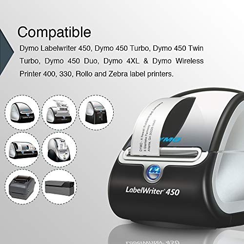 BETCKEY - Barbell Style Jewelry/Price Tag Labels Replace for DYMO 30299 (3/8" x 3/4") - Compatible with DYMO Labelwriter 450, 4XL & Zebra Desktop Printers [10 Rolls/15000 Labels]