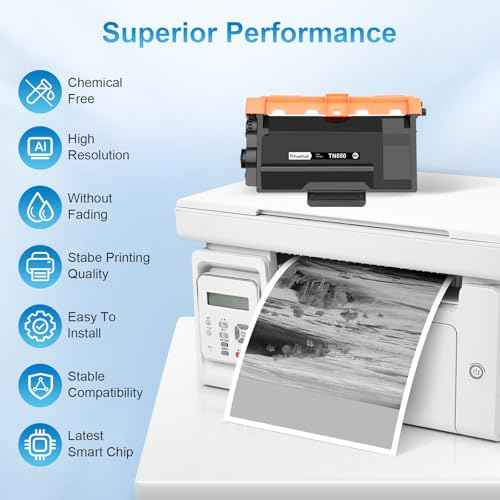 TN850 High-Yield Black Toner Cartridge Twin Pack Replactment for Brother TN-850 TN850 Toner for HL-L5200DW HL-L6200DW MFC-L5700DW MFC-L5800DW MFC-L5850DW MFC-L5900DW MFC-L6800DW Printer