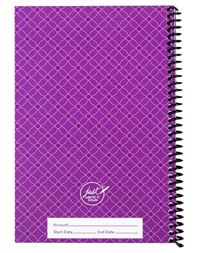 Premium Check Book Register & Debit Card Ledger Notebook – 2,600 Entries, 8.5 x 5.5 in, Purple