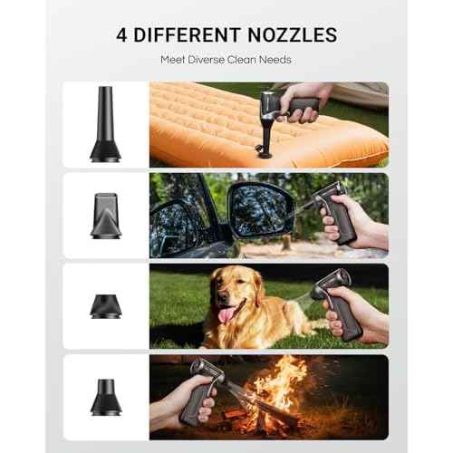 T150 Compressed Air Duster-110000RPM Super Power Electric Air Duster, 3-Gear Adjustable Mini Blower with Fast Charging, Dust Blower for Computer, Keyboard, House, Outdoor,AC and Car