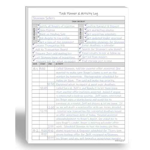 Task Planner & Activity Log Notepad ? 60 Page Undated Daily & Hourly Planning Pad, To-Do List, Checklist, Track Time & Tasks, ADHD Tracker ? Organize Workday, Boost Productivity ? 8.5 x 11 Tear Sheets