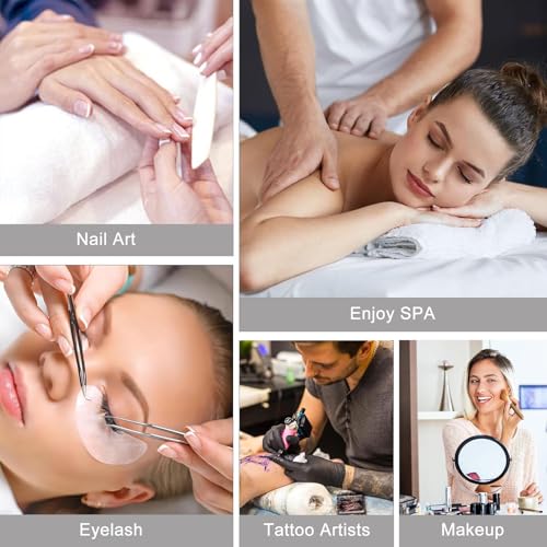 Upgraded Nail Tech Lamp for Desk, 34 in Foldable Large Nail Light with Phone Holder, 3 Modes 3000K-6000K LED Manicure Lamp, Half Moon Light for Lash Eyelash Extension, Tattoo, Eyebrows