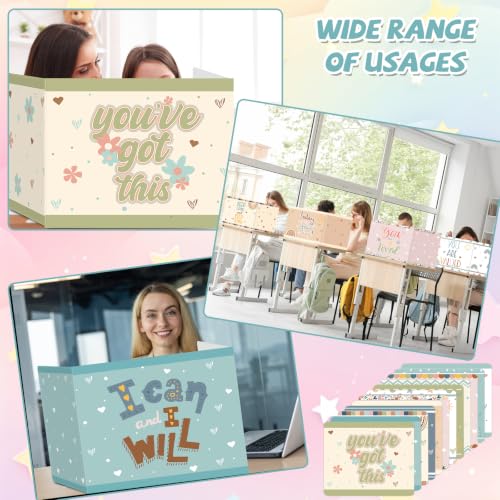 24-Pack Inspirational Desk Privacy Shields for Students - 15.8x12x13in Tri-Fold Panels (12 colors, 2 each) gisgfim