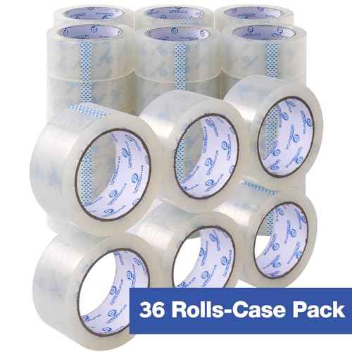 Heavy Duty Packing Tape Clear 36 Rolls, Total 2340Y, 2.5 Mil, 1.88 inch x 65 Yards, Ultra Strong Packing and Shipping Tapes