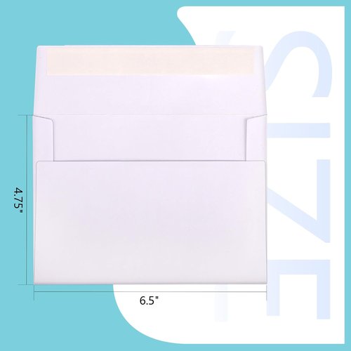 Self-Seal A6 Envelopes by [Brand Name] - 500 Pack of 4.75x6.5 White Invitation Envelopes for Weddings, RSVPs & More
