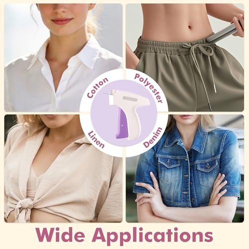 Hybemmy Stitch Gun for Clothes - Quick Clothing Fixer (White) with 6 Replacement Needles