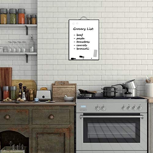 Black Vertical 16x12 Magnetic Whiteboard with Handle - Portable Dry Erase Board for Office & Home