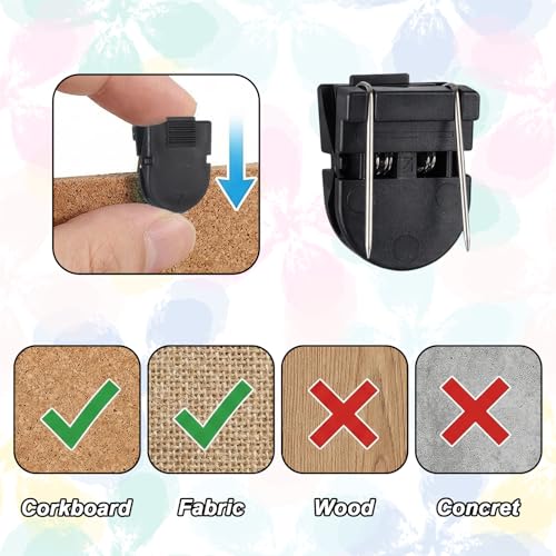 DOPENSPI 16 Pcs Cubicle Clips for Fabric Walls - Black & White Office Hooks