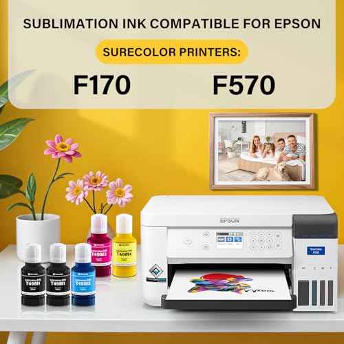 700ML T49M F170 F570 Sublimation Ink for Surecolor F170 F570 SC-170 SC-570 170 570 Sublimation Printer (T49M1 T49M2 T49M3 T49M4 Autofill/ICC-Free/Anti-UV/5-Pcaks)