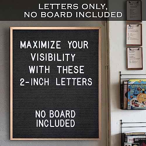 Letter Board Plastic Letters Set 2 Inch, Letter Board Letters Only NO BOARD INCLUDED, White Large Felt Board Letters, Plastic Letters Letter Board, Felt Letter Board Letters Symbols