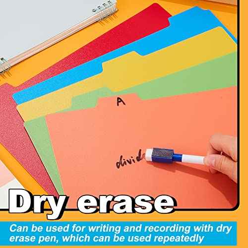 51 Pcs Top Tab File Guides Alphabetic File Dividers Alphabet Sticker, a-z 1/5 Tab Dividers for Office Business Classroom Products, Polypropylene, 11.8 x 10 Inch