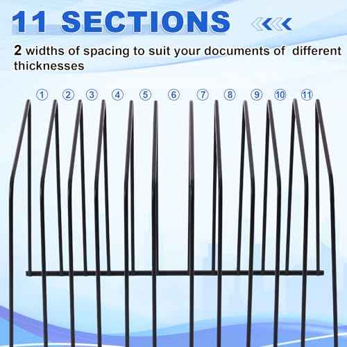 6 Pcs Desktop Organizer Wire Desk File Organizer Vertical Metal Stand up File Stand for Office Home, 11 Sections, Black