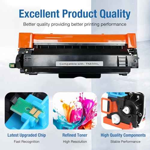 TN830XL TN830 Laser Toner Cartridge for use in HL-L2400D HL-L2405W HL-L2420DW HL-L2460DW HL-L2460DWXL HL-L2865DW MFC-L2807DW MFC-L2820DW MFC-L2820DWXL DCP-L2640DW
