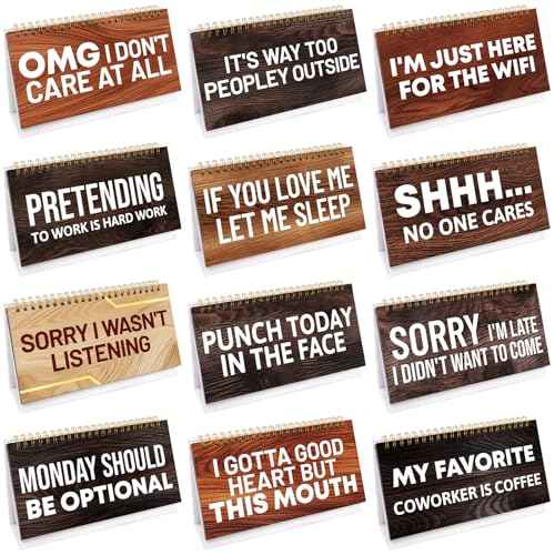 Fancy Land Funny Desk Signs Sarcastic 30 Flip Over Messages Desktop Supplies for Holiday Teachers Nurses Office Staff Coworker Colleague Humorous Gag Exchange Favor