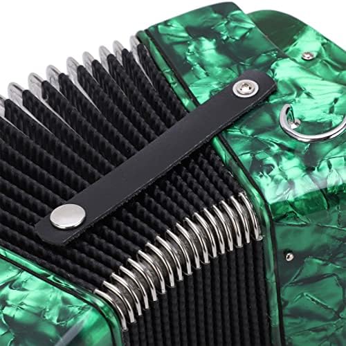 Acordeones Para Adultos, Acordeón Professional 22 Keys 8 Bass Accordion Instrument With Adjustable Straps And Sweet Sound Portable Educational Musical Instrument For Music Lover(Green)