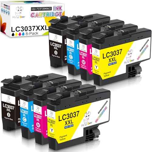 MS DEER LC3037 BK/C/M/Y Ink Cartridges Compatible Replacement for Brother LC3037XXL LC3039XXL LC 3037 XXL High Yield for MFC-J6945DW MFC-J6545DW MFC-J5845DW MFC-J5945DW Printer (8-Pack, 2BK/2C/2M/2Y)