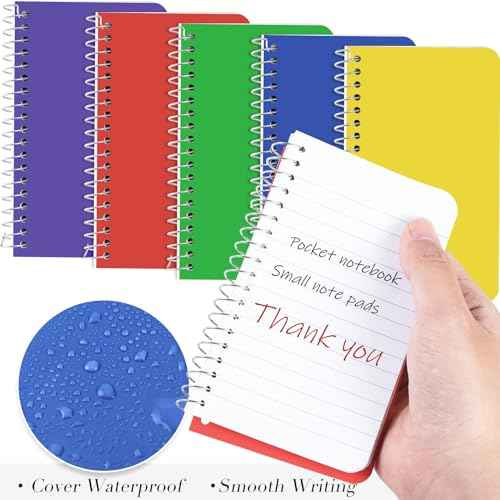 Leinuosen 100 Pack Mini Spiral Notebooks 3'' x 5'' Bulk Small Pocket Memo Pad 75 Sheets for College Ruled Office Home Business Work(Bright,Side Spiral)