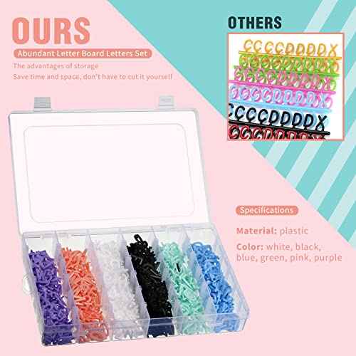 Yexiya 1035 Pcs Board Letters with Organizer Case Set Include 3/4'' Multicolor Plastic Pre Cut Characters Cursive for Felt Message Board Letters Numbers Symbols