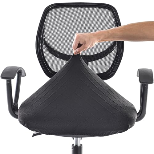 Stretch Jacquard Office Chair Cover, Removable Desk Chair Cover - Black, TONGMU
