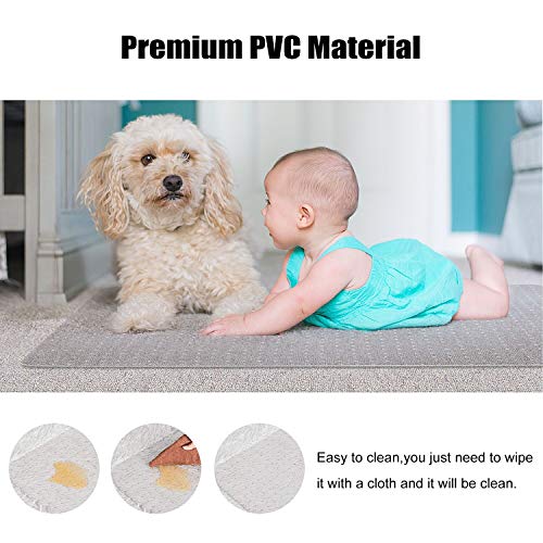 Kuyal Desk Chair Mat for Carpet, 36'' x 48'' Rectangle Transparent Mats for Chairs Good for Desks, Office and Home, Easy Glide, Protects Floors for Low and No Pile Carpeted Floors