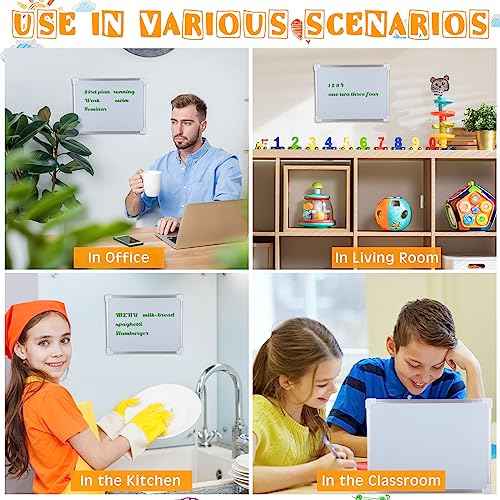Fuutreo 10 Pcs Magnetic White Board Dry Erase 8.5 x 11 Inch Small Dry Erase Board with 10 Magnetic Markers 20 Magnets Fridge Hanging Whiteboard for Refrigerator Wall Home Office School Kids Students