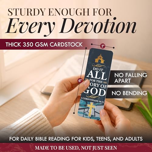 Christian Bible Bookmarks 96 Pack with 24 Scripture Designs - Classic 6x2 Inches
