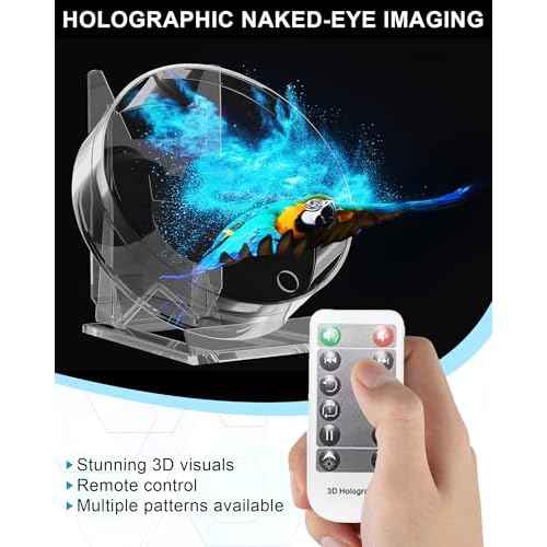 3D Hologram Fan, Magikeration 4.72 Inch 3D Holographic Fan Projector with Cover Picture Spinner for Halloween,Christmas,Thanksgiving,Easter,Parties (12cm, 4GB)