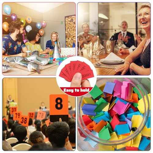 Kosiz 1000 Sheets 5 Bid Raffle Ticket Sheets Chinese Auction Tickets Numbers for Basket Events and Silent Auctions (Red)