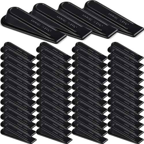 Frienda 48 Pcs Door Stoppers Heavy Duty Door Stop Wedge Rubber Door Stoppers for Door Bottom Carpet Tile Concrete Wooden Floor
